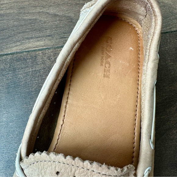 Coach Beige Nadia Moccasins - Leather Driving Shoes with Tassels - Size: 7.5 - Picture 8 of 13